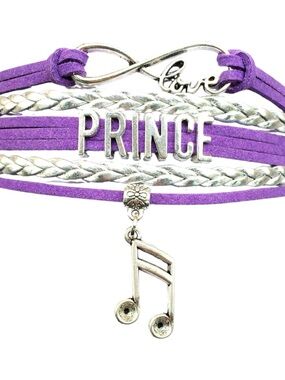 Prince Purple Multistrand Bracelet with Silver Music Charm